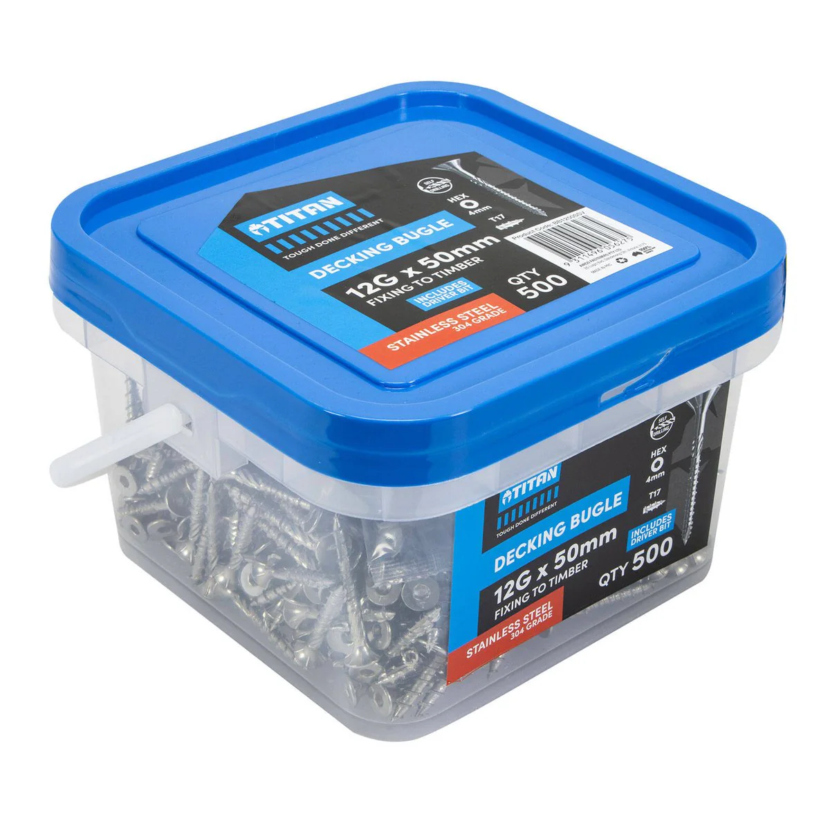 Titan 12g x 50mm Decking Screws - 304 Stainless Steel - Pack of 500 - Durable - Image 3