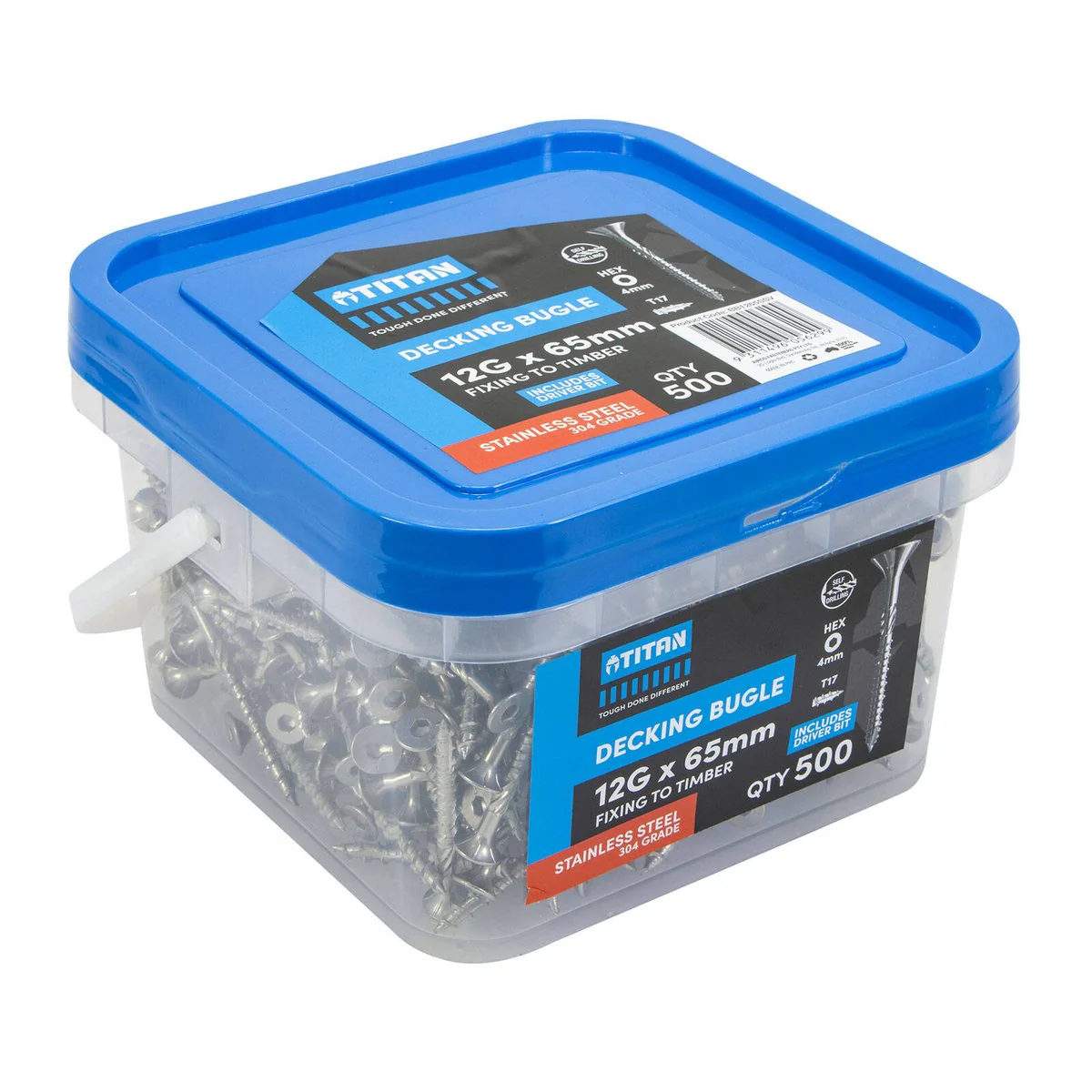 Titan 12g x 65mm Decking Screws - 304 Stainless Steel - Pack of 500 - Durable - Image 3
