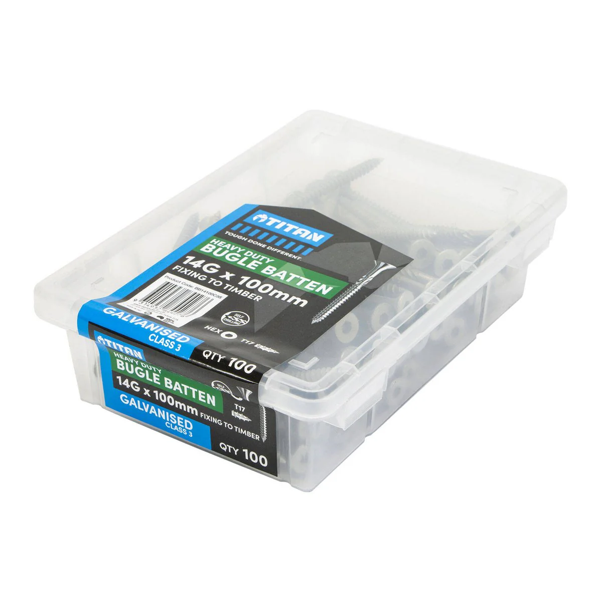 Titan 14g Gal Bugle Batten Screw - 100 Pack - 100mm - Heavy-Duty Fastening - Image 2