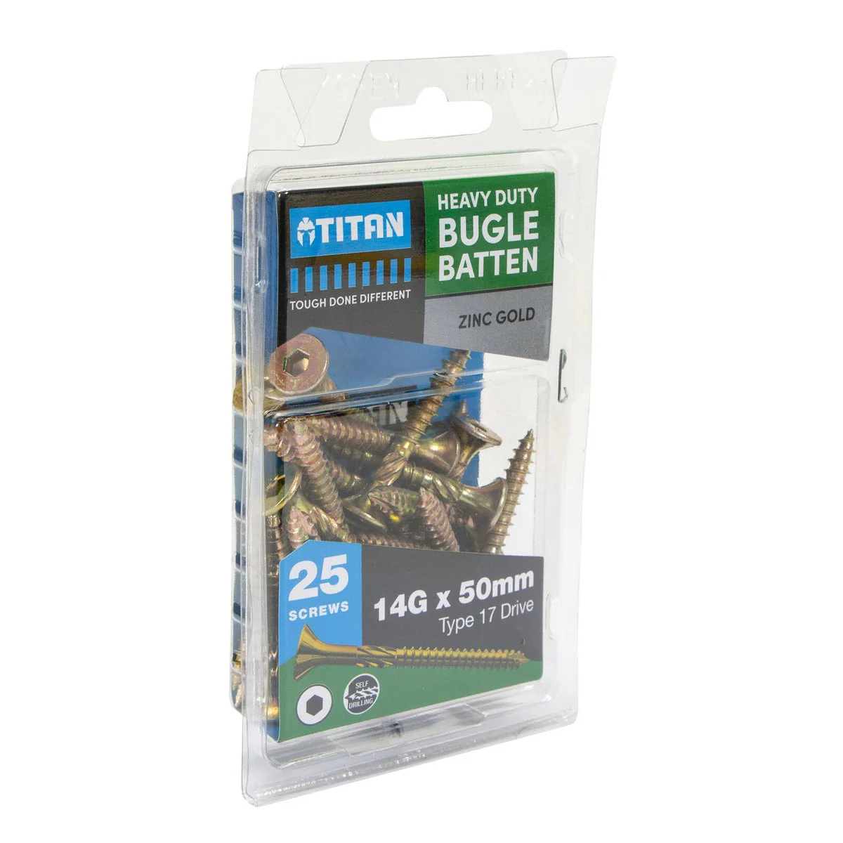 Titan 14g Gold Bugle Batten Screw 25 Pack - 50mm - Zinc - Corrosion Resistant - Image 2