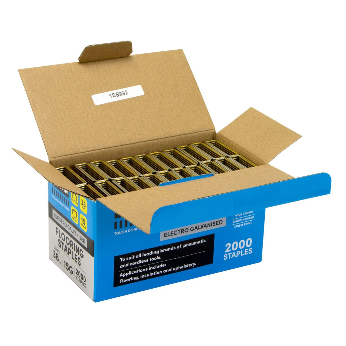 Titan 15g x 38mm Electro Galvanised Collated Flooring Staples - Pack of 2000 - Heavy Wire - Corrosion Resistant - Image 4