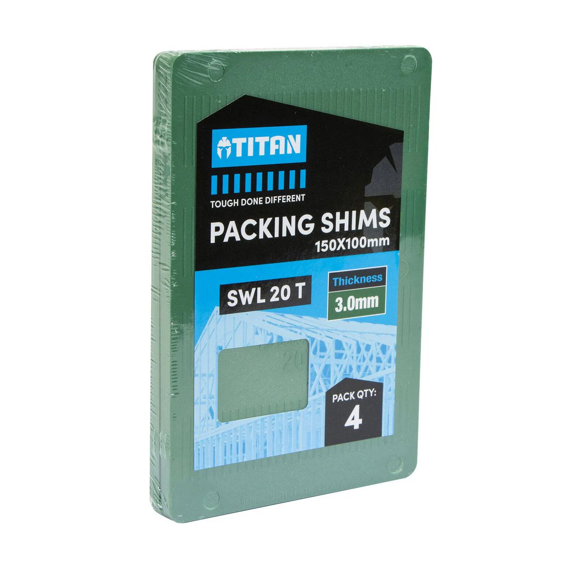 Titan 3 x 150 x 100 mm Green Shim Packing - 4 Piece - Heavy-Duty, No-Slip - Image 2