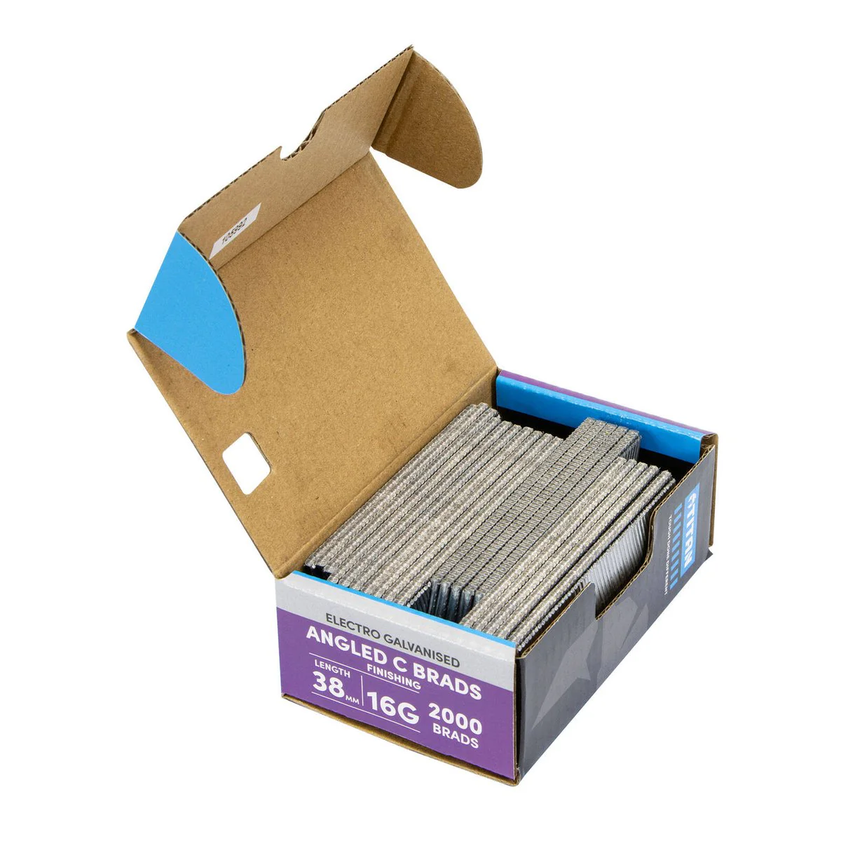 Titan 38mm 16 Gauge Electro Galvanised 20° Angled Collated Nail Brads Pack of 2000 - Chisel Point - Corrosion Resistant - Image 4