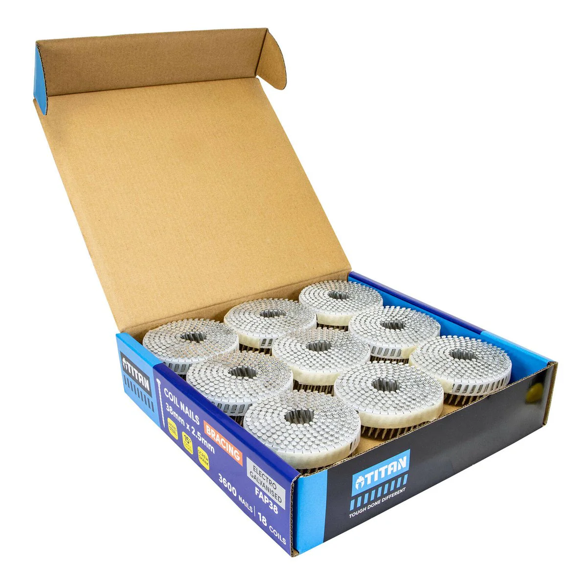 Titan 38mm Collated Coil Nail Screw - 3600 Pack - Hardened Electro Galvanised - Corrosion Resistant - Image 4