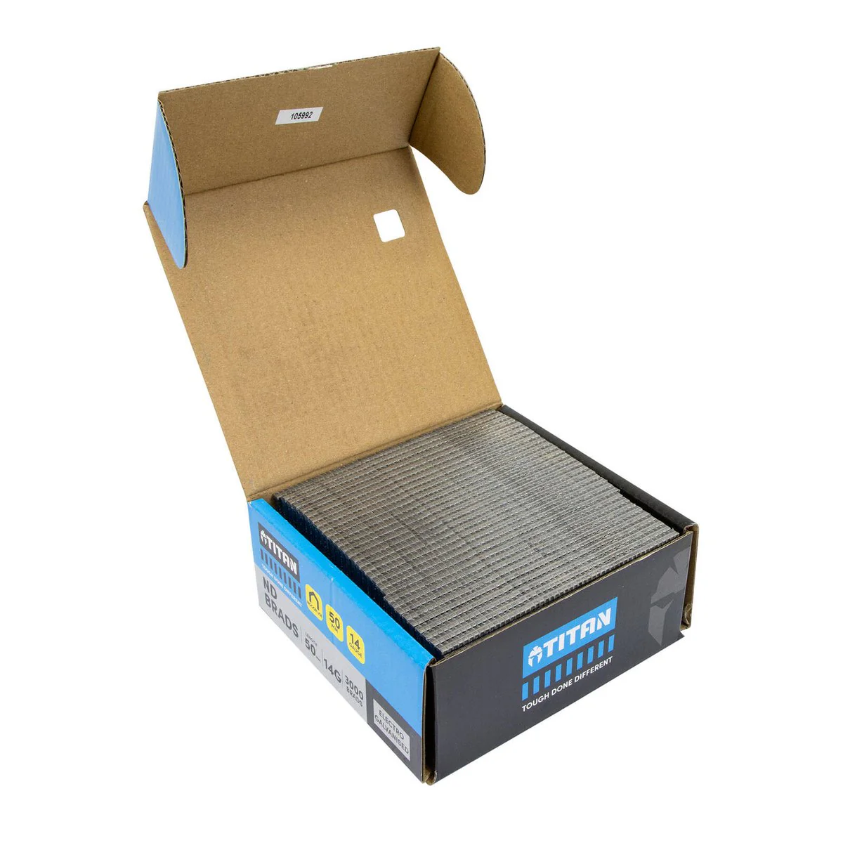Titan 50mm 14 Gauge Electro Galvanised Straight Collated Nail Brads Pack 3000 - Chisel Point - Corrosion Resistant - Image 4