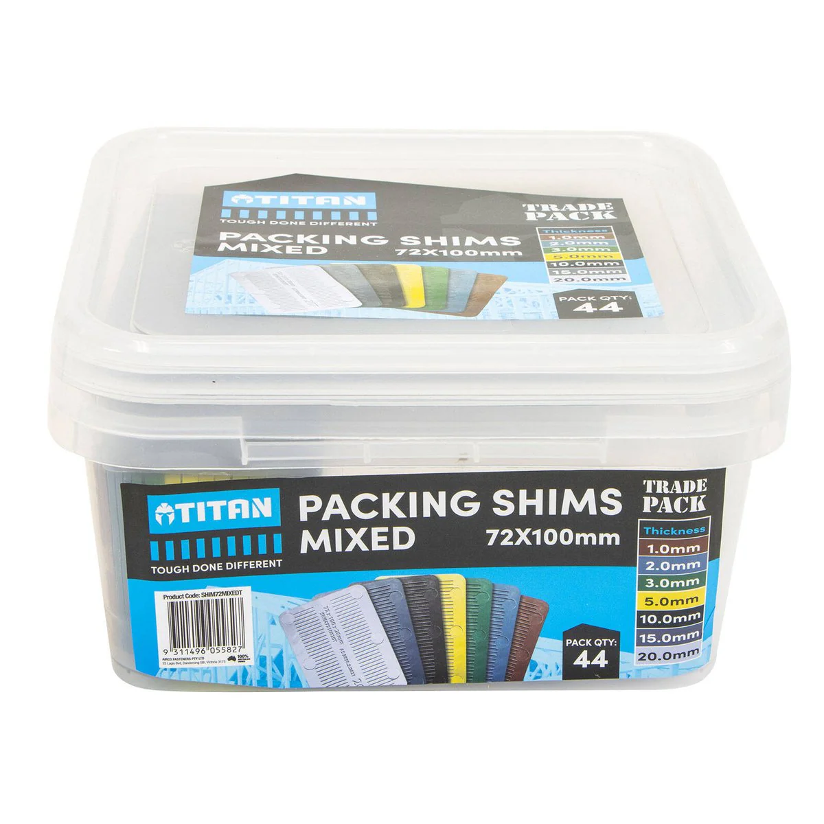 Titan 72mm Mixed Shim Packing - 44 Pieces - Heavy-Duty Support