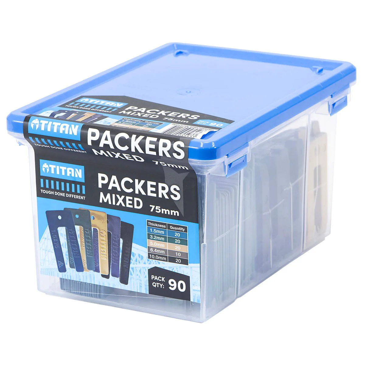 Titan 75mm Mixed Window Packers - 90 Pieces - Durable Plastic - Leveling Solution - Image 2