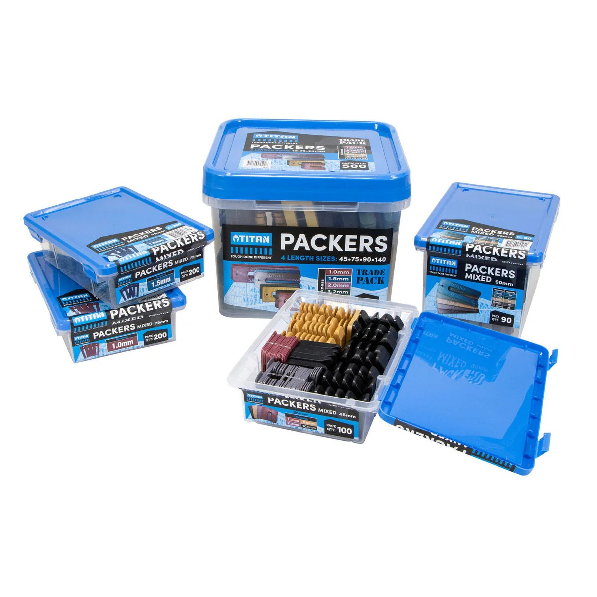 Titan 90mm Mixed Window Packers - 90 Pieces - Durable Plastic - Leveling Solutions - Image 2