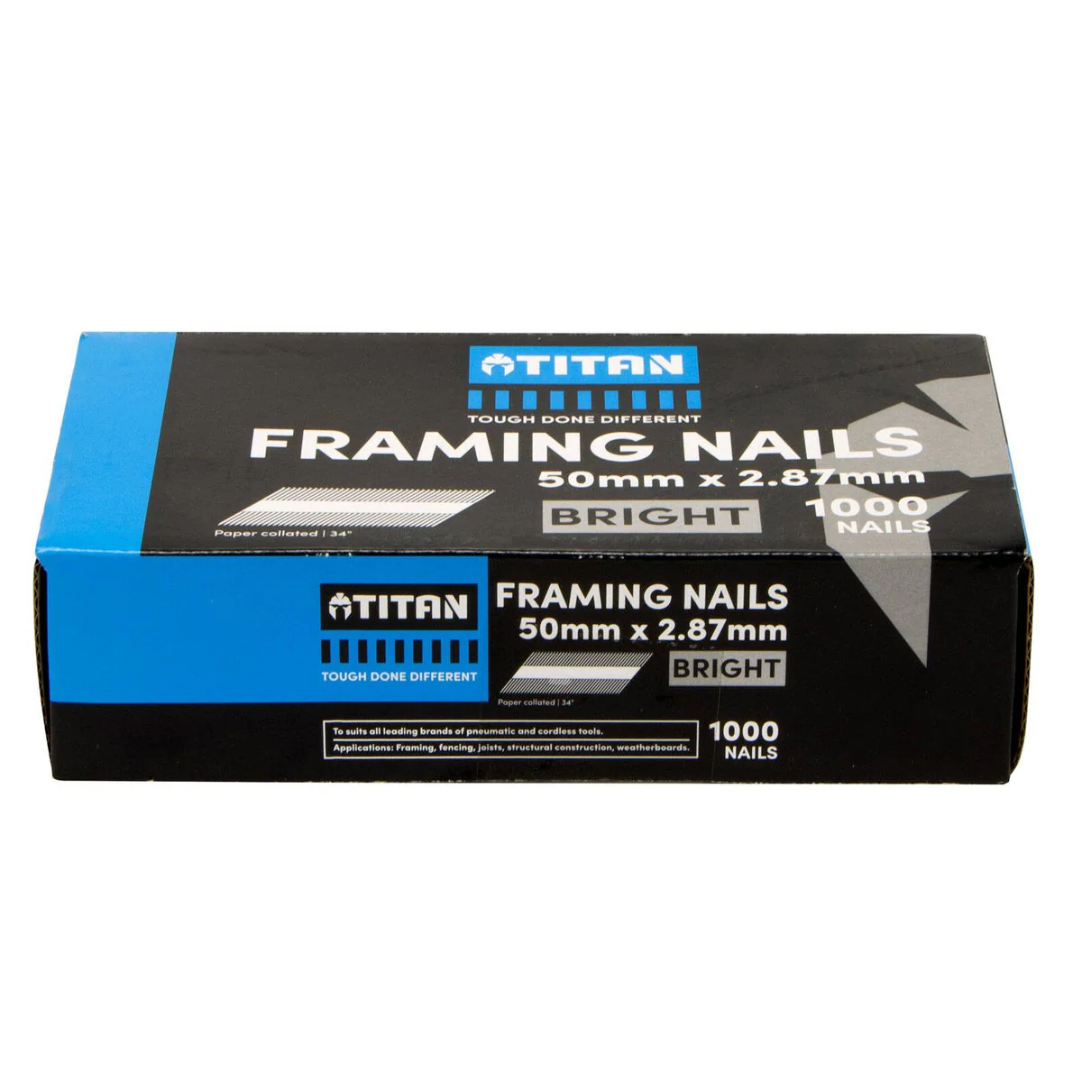Titan Collated Framing Nails - 50 x 2.87mm - Box of 1000 - Bright Steel