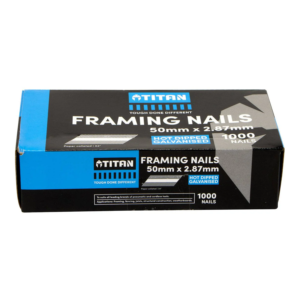 Titan Collated Framing Nails - 50mm x 2.87mm - Box of 1000 - Hot Dipped Galvanised