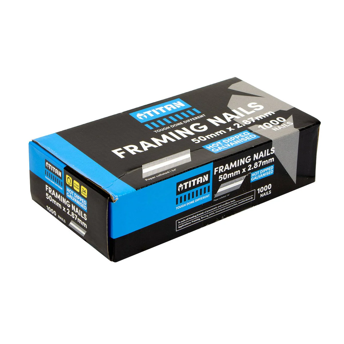 Titan Collated Framing Nails - 50mm x 2.87mm - Box of 1000 - Hot Dipped Galvanised - Image 2