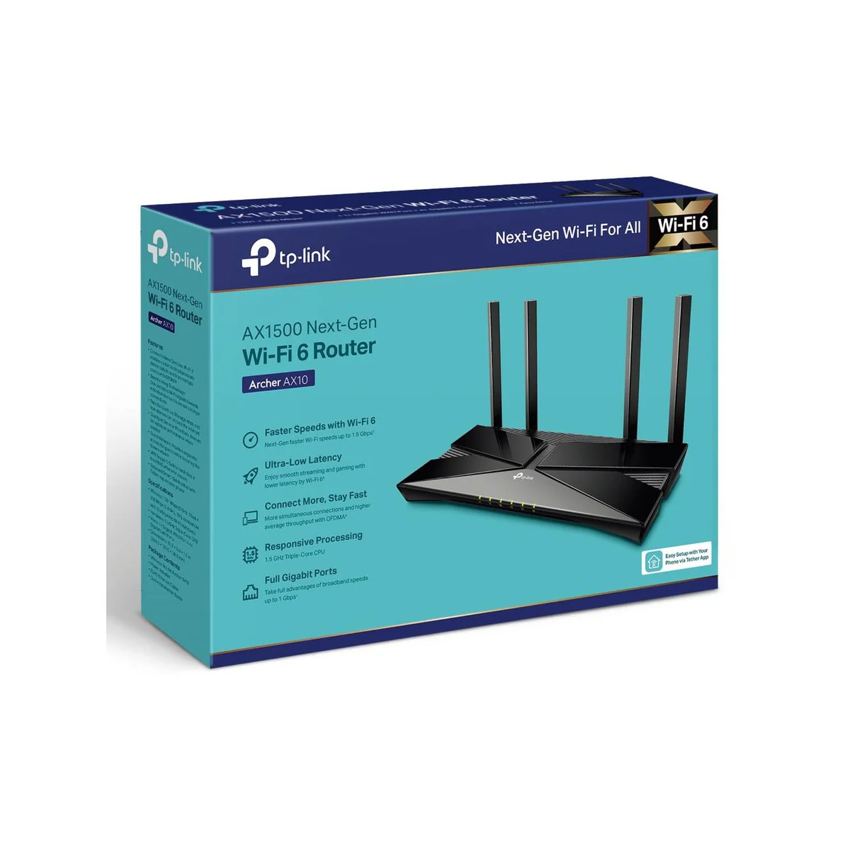 TP-Link Archer AX10 Wi-Fi 6 Router - Dual-Band - 1.5 Gbps - 4 Antennas - Image 3