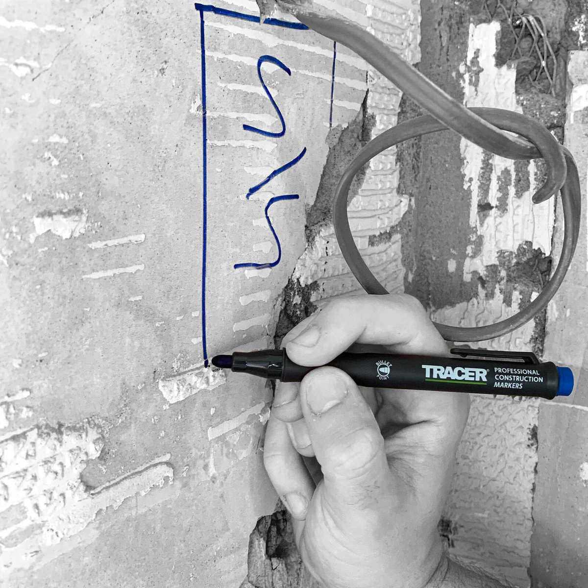 Tracer Blue Clog Free Marker - Durable Metal Marking Tool - 20mm x 155mm - Image 3