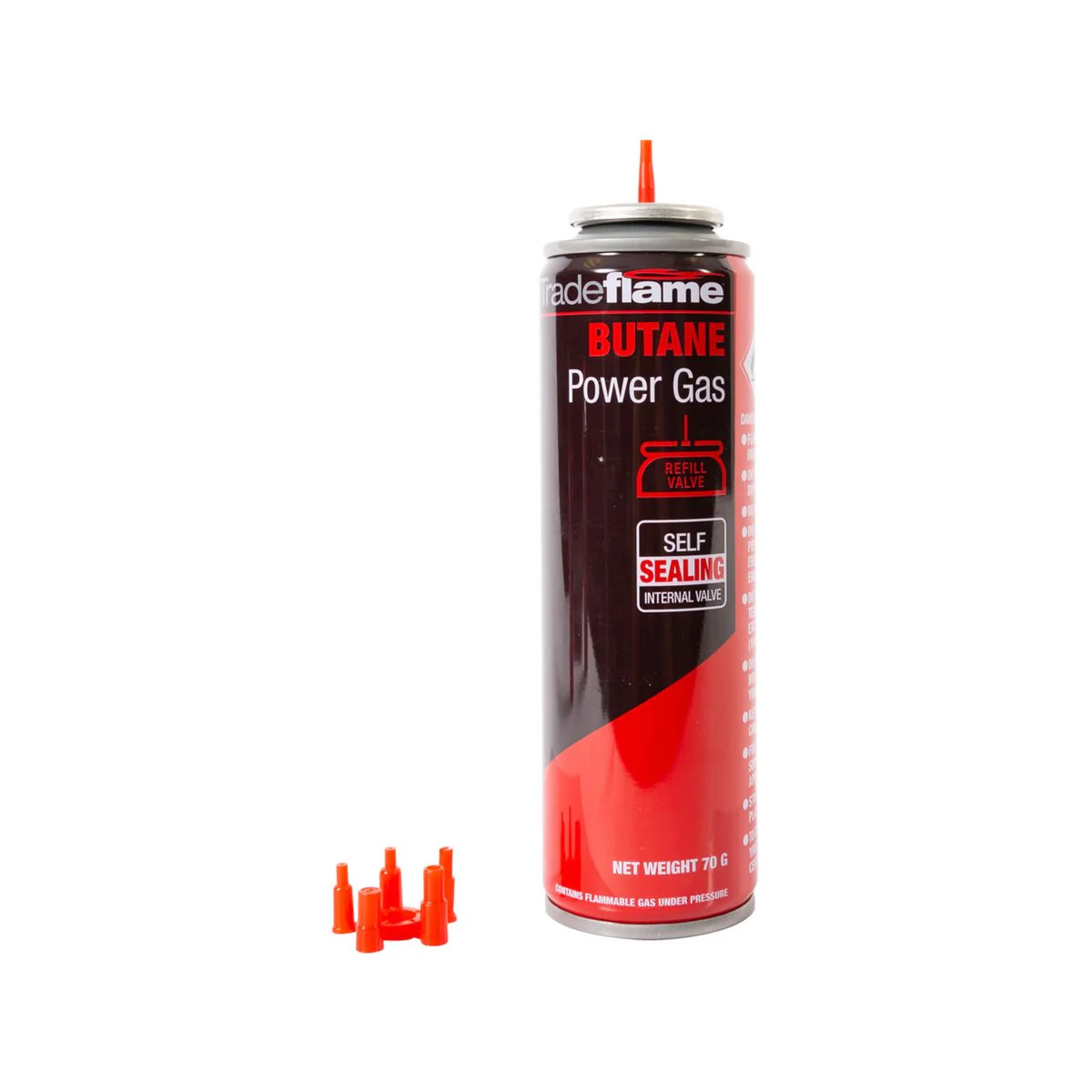 Tradeflame 70g Butane Gas Cartridge Refill Valve - High Temperature Fuel - Image 3