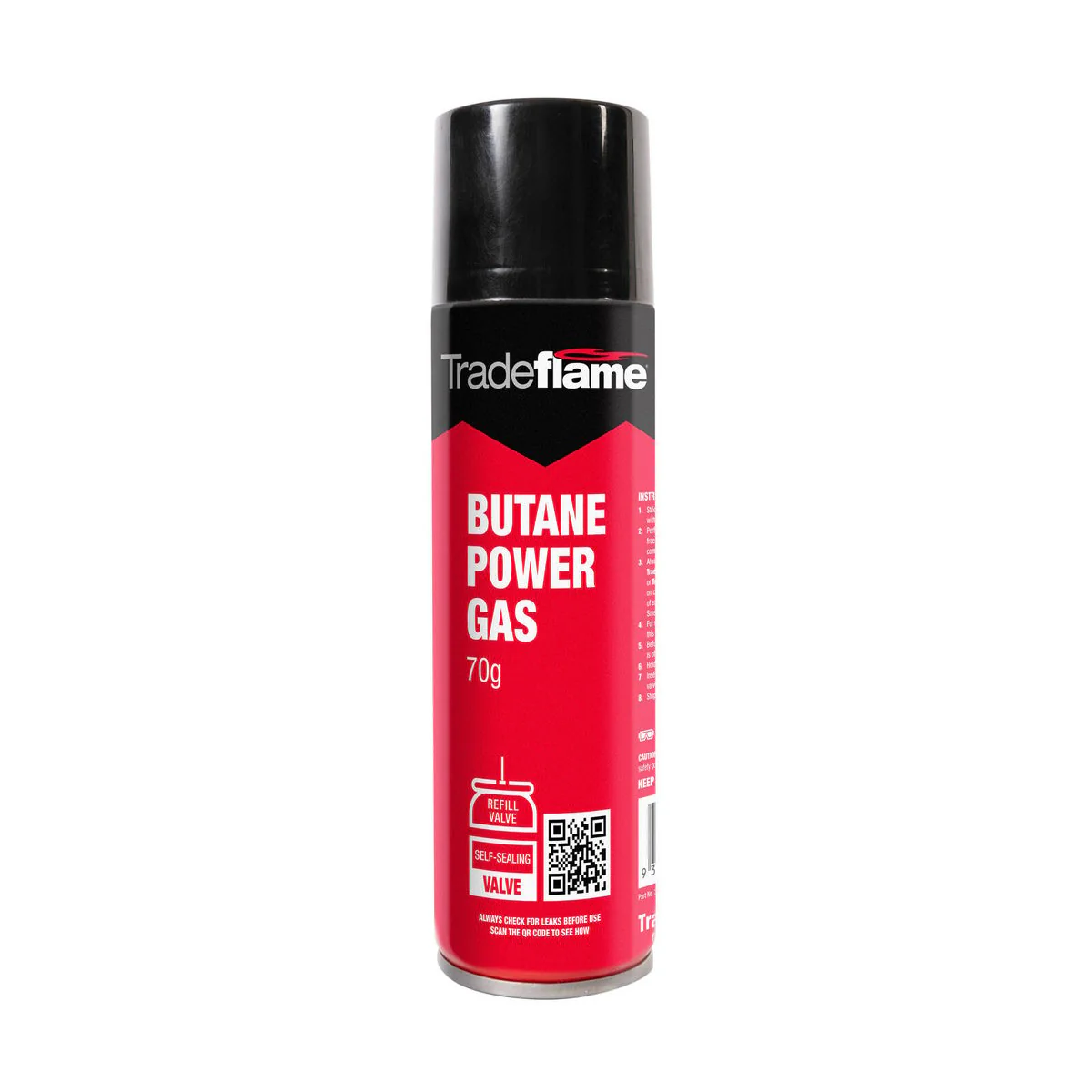 Tradeflame Butane Power Gas Refill Valve - 70g - Green - Easy to Use