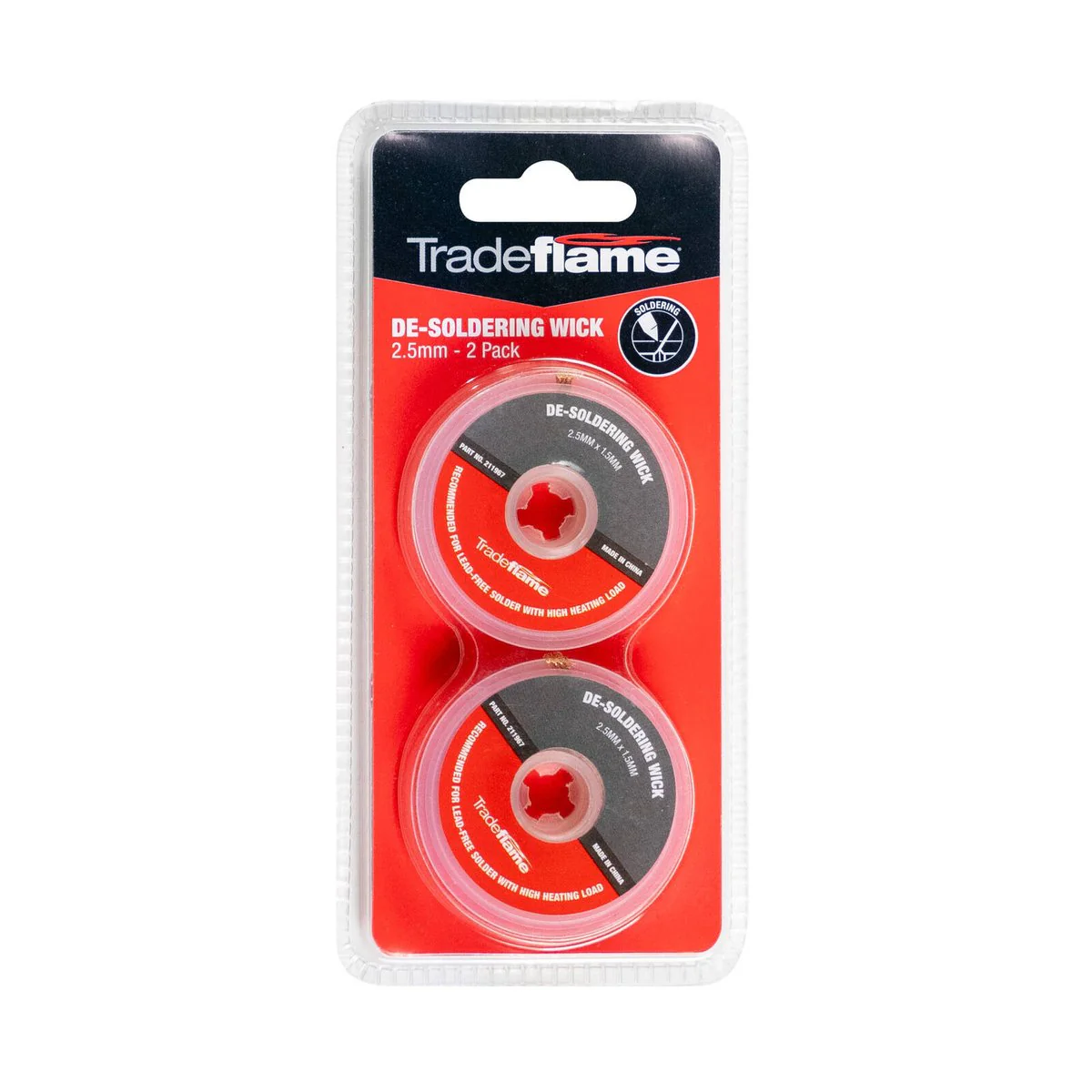Tradeflame De Soldering Wick 2.5mm x 1.5m - 2 Pack - Image 3