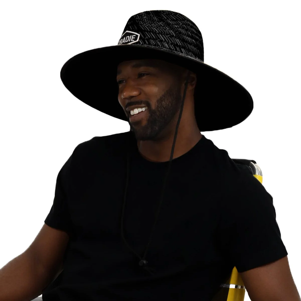 Tradie Black Straw Hat - One Size - Lightweight - Sun Protection - Black - Image 4