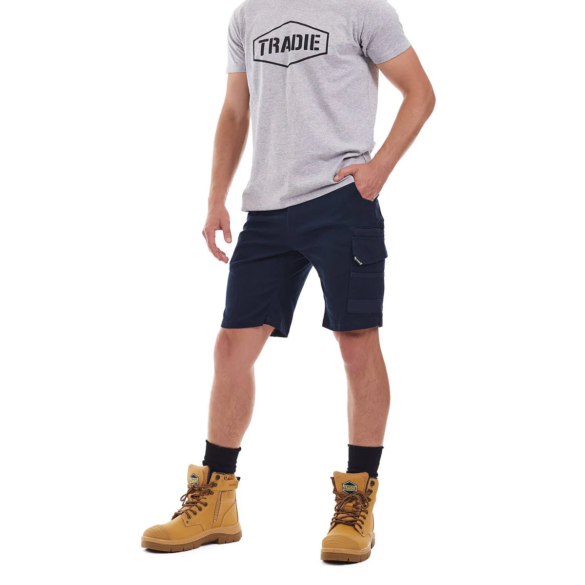Tradie Core Cargo Shorts 97 - Navy - Flex Fabric - No Ouch Crouch - 500mm x 520mm x 15mm - Image 5
