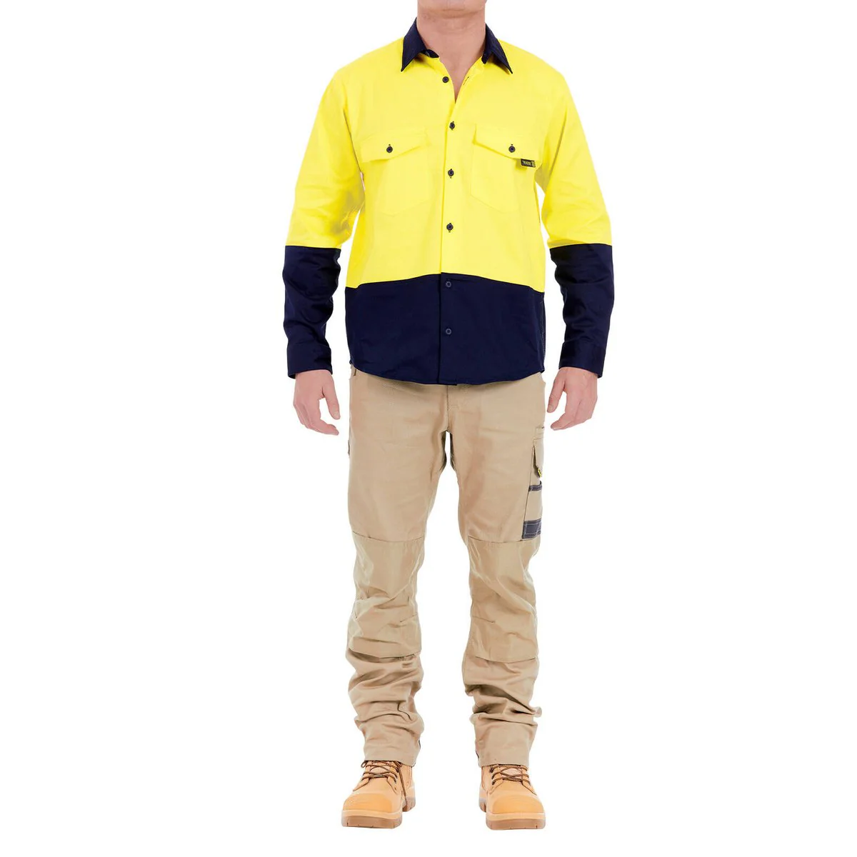 Tradie Core Hi Vis Yellow Long Sleeve Reflective Shirt - Large - Breathable Safety - Image 5