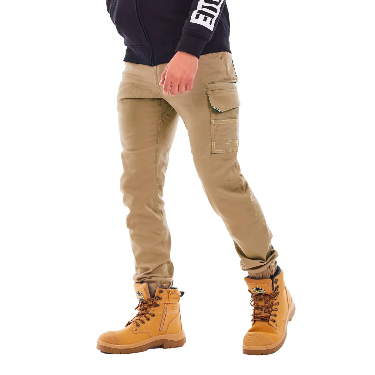 Tradie Core Khaki Skinny Cuffed Pant 87 - Flex Fabric - Cuffed Ankle - 510g - Image 3
