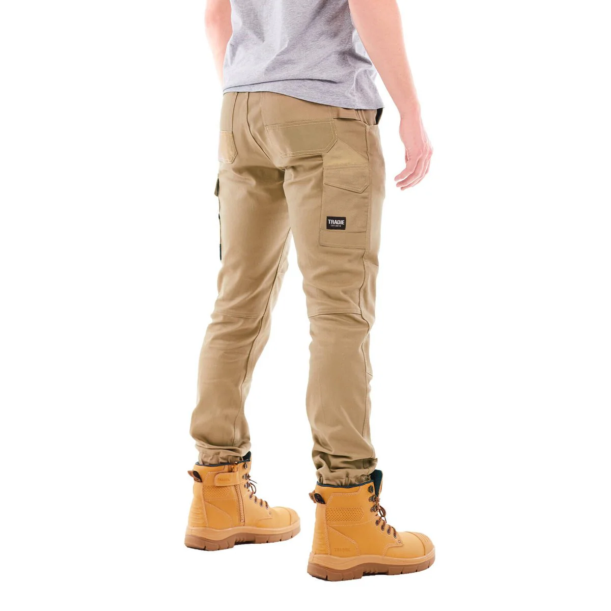 Tradie Core Khaki Skinny Cuffed Pant 87 - Flex Fabric - Cuffed Ankle - 510g - Image 4