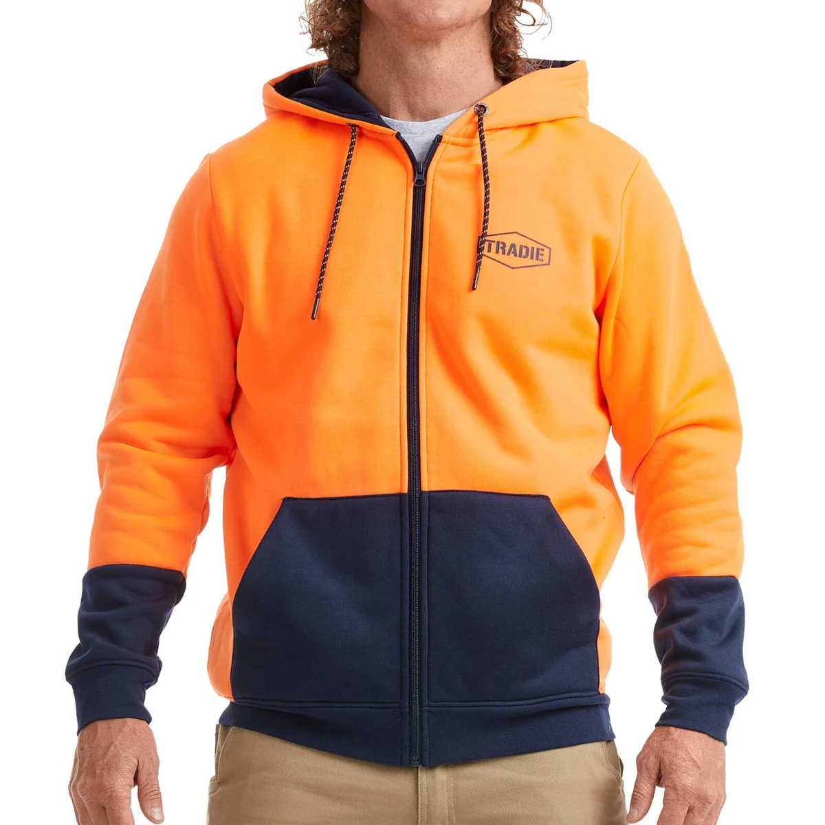 Tradie Hi Vis Orange Hoodie Small - 580mm x 750mm - Comfort & Functionality - Image 2
