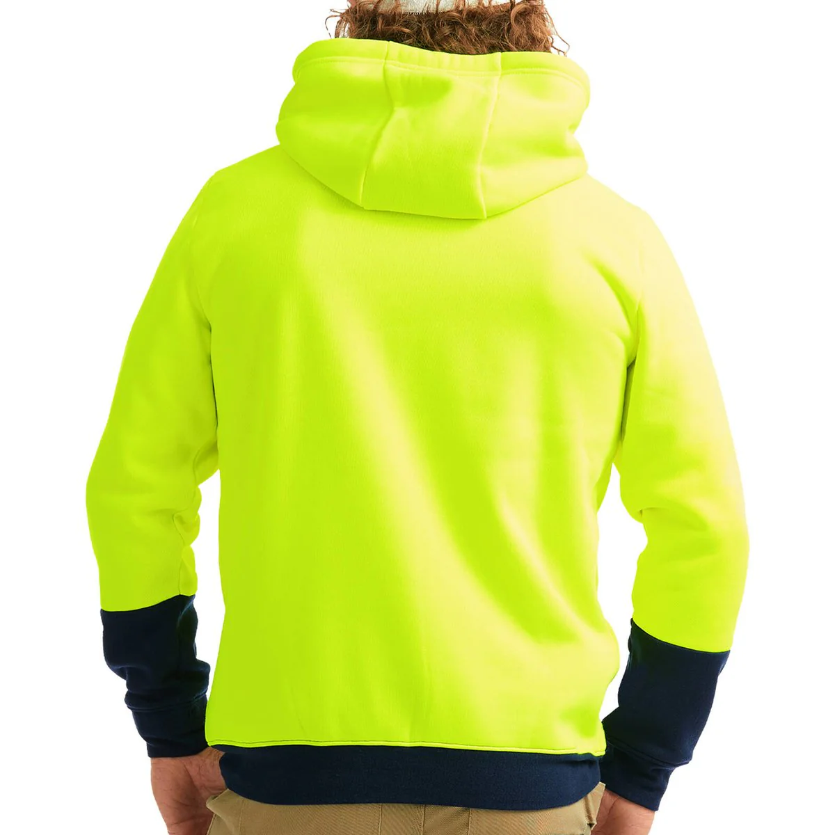 Tradie Hi Vis Yellow Hoodie 2XL - Ultra-Soft Fabric - Large Pockets - Safety - Image 4