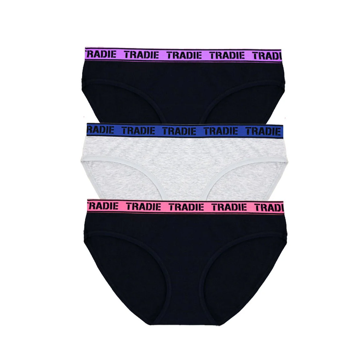 Tradie Ladies Underwear Focus Bikini 3 Pack Size 16 - Stretch Cotton - Comfortable Fit - Machine Washable
