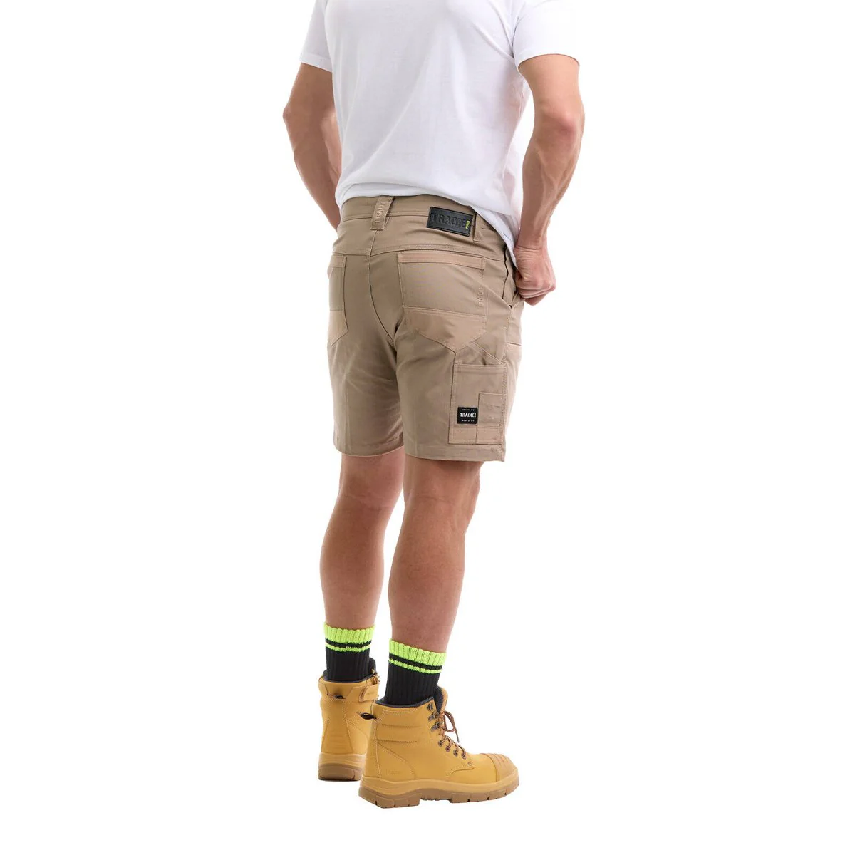 Tradie Pro Khaki Mid Short 87 - 2-Way Stretch Canvas - Reinforced Knees - Cargo Pockets - Image 4