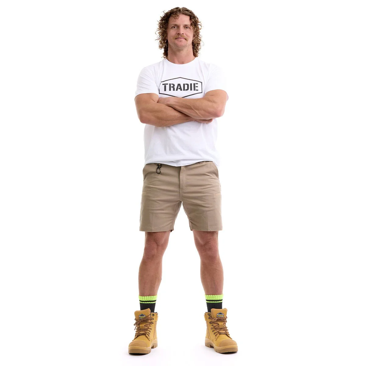 Tradie Pro Khaki Mid Short 87 - 2-Way Stretch Canvas - Reinforced Knees - Cargo Pockets - Image 5
