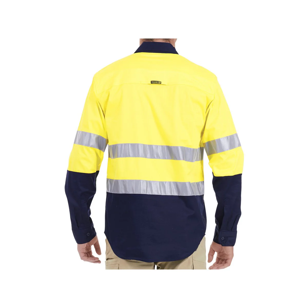 Tradie XL Hi Vis Yellow Mens Reflective Long Sleeve Shirt - 150GSM - Breathable - Comfortable - Image 3