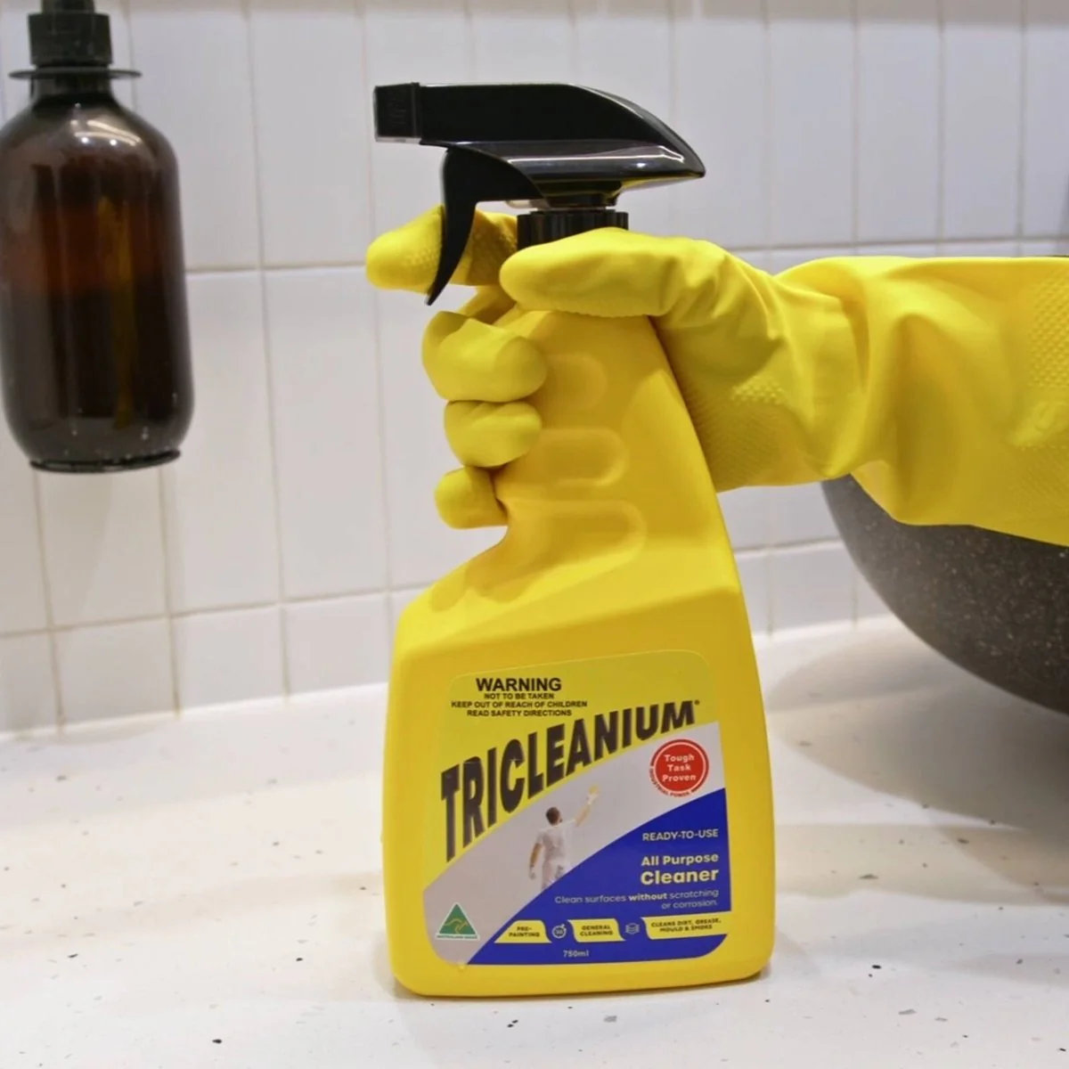 Tricleanium All Purpose Cleaner 750ml - Ready to Use - Industrial Strength - Non-Abrasive - Yellow - Image 3