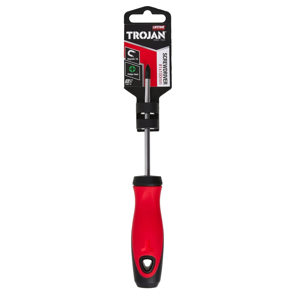 Trojan 100mm No 1 Phillips Screwdriver - Red and Black - 1 Piece - Image 5