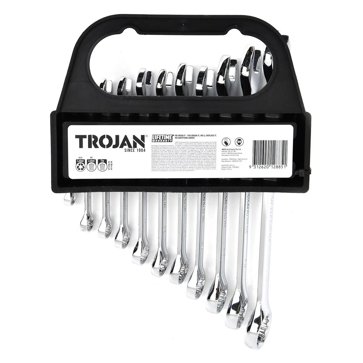 Trojan 11 Piece Metric Combination Spanner Set - 6mm to 22mm - Chrome Vanadium - Image 4