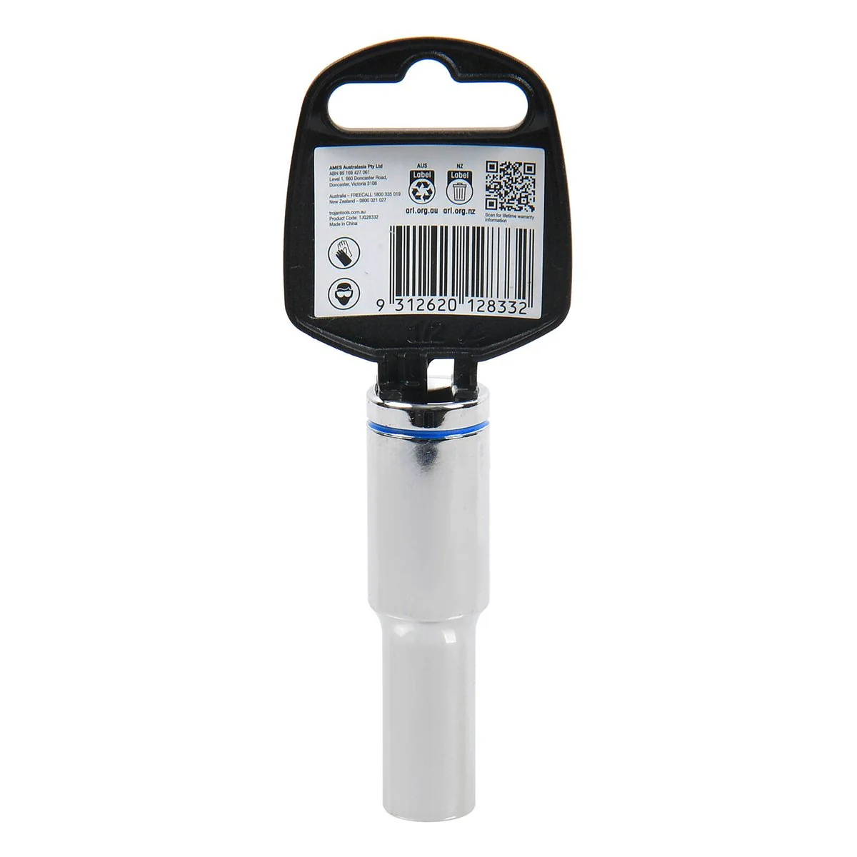 Trojan 11mm Deep Socket 1/2" Drive - Polished Chrome Vanadium - 12 Point - Image 3