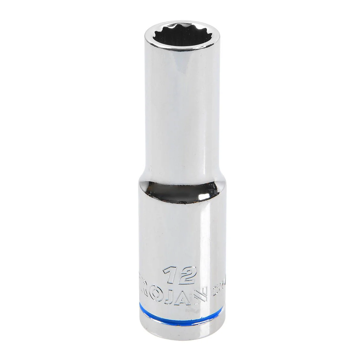 Trojan 12mm Deep Socket 1/2" Drive - Polished Chrome Vanadium - 12 Point - Lifetime Warranty