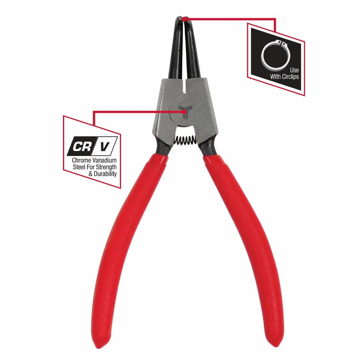 Trojan 175mm External Bent Circlip Plier - Red and Black - TJQ0104 - Image 3