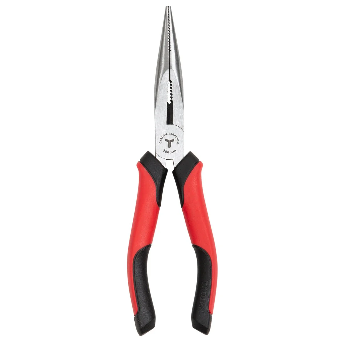 Trojan 200mm Long Nose Plier - Red and Black - Ergonomic Anti-Slip Handles - Image 2