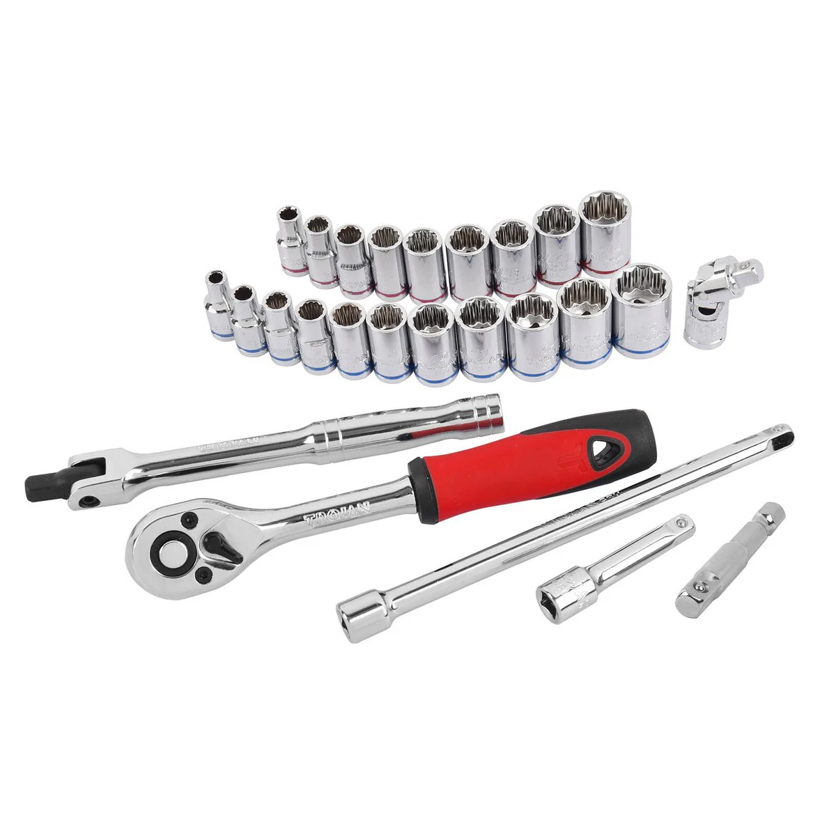 Trojan 26 Piece 1/4" Drive Socket Set - Metric & Imperial - Lifetime Warranty - Image 2