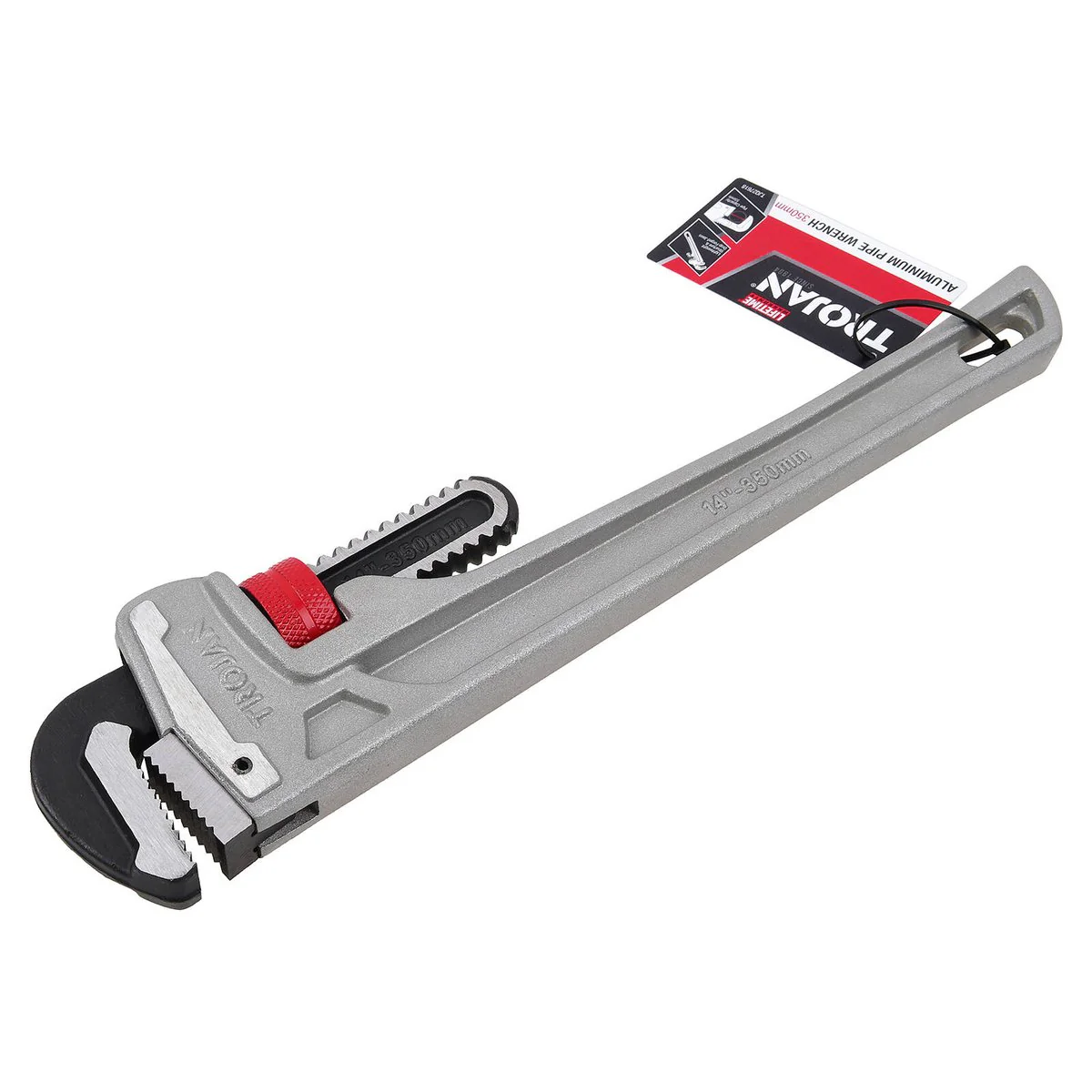 Trojan 350mm Aluminium Pipe Wrench - Lightweight - Drop Forged Jaws - 55mm Capacity - Image 3