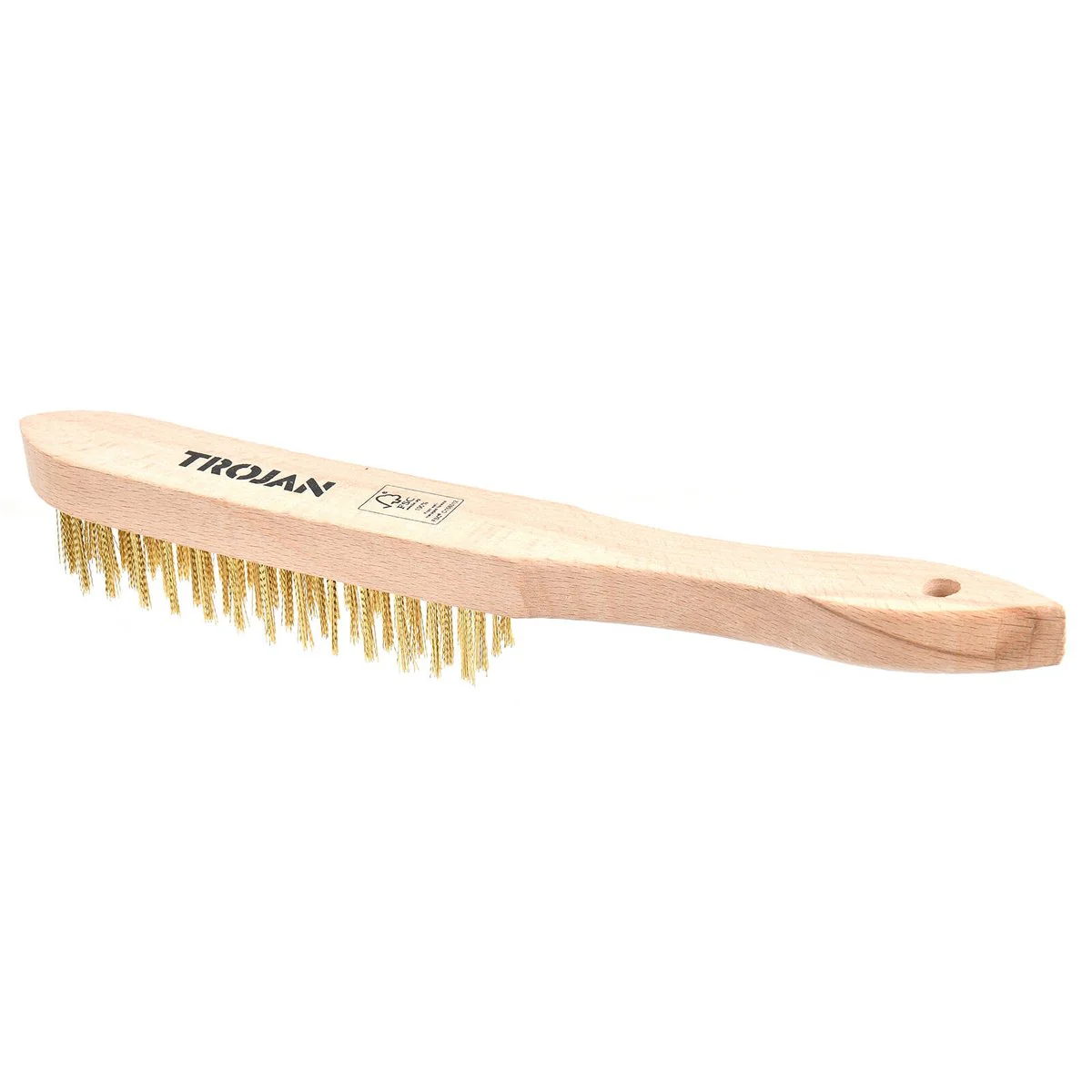 Trojan 4x15 Row Brass Wire Brush - Deburring & Rust Removal Tool - Brass