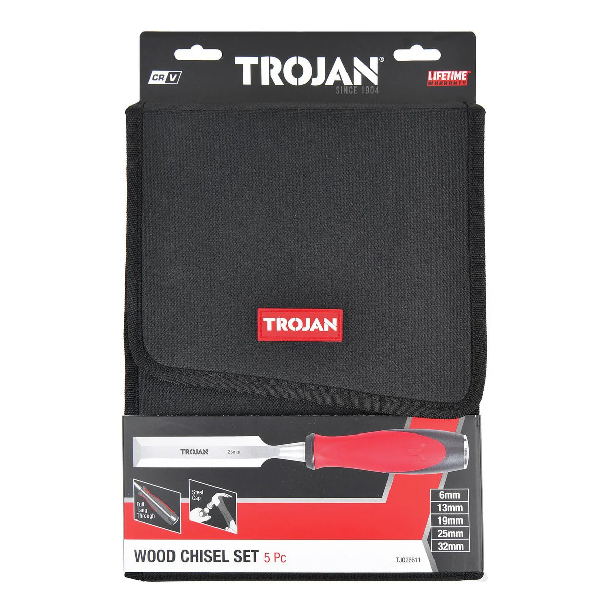Trojan 5 Piece Chisel Set - 6mm to 32mm - Ergonomic Grip - Durable Steel - Image 4