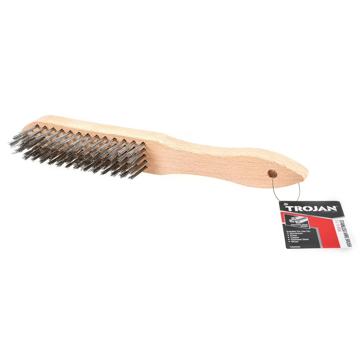 Trojan 5x15 Row Stainless Steel Wire Brush - 34mm x 290mm - Rust Removal - Image 2