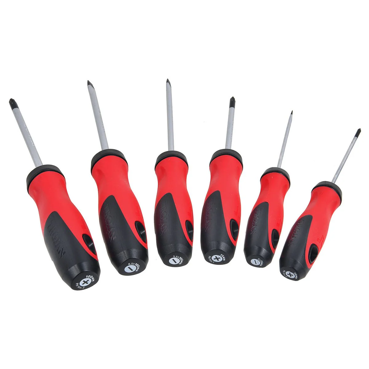Trojan 6 Piece Screwdriver Set - Chrome Vanadium - Magnetic Tips - 225mm x 290mm - Image 3