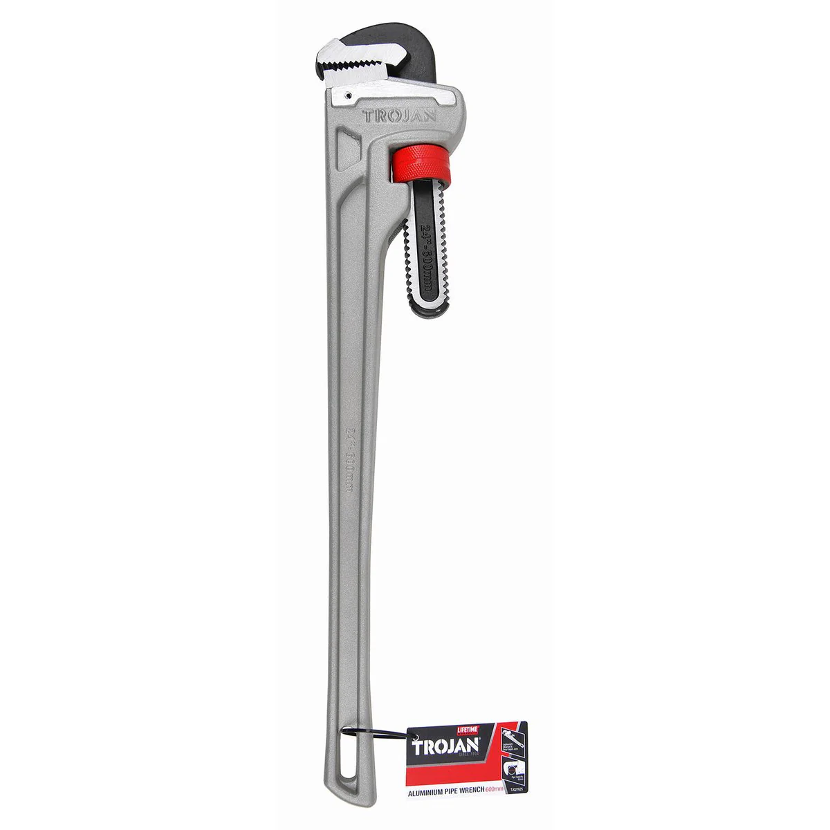 Trojan 600mm Aluminium Pipe Wrench - 85mm Capacity - Lightweight Design
