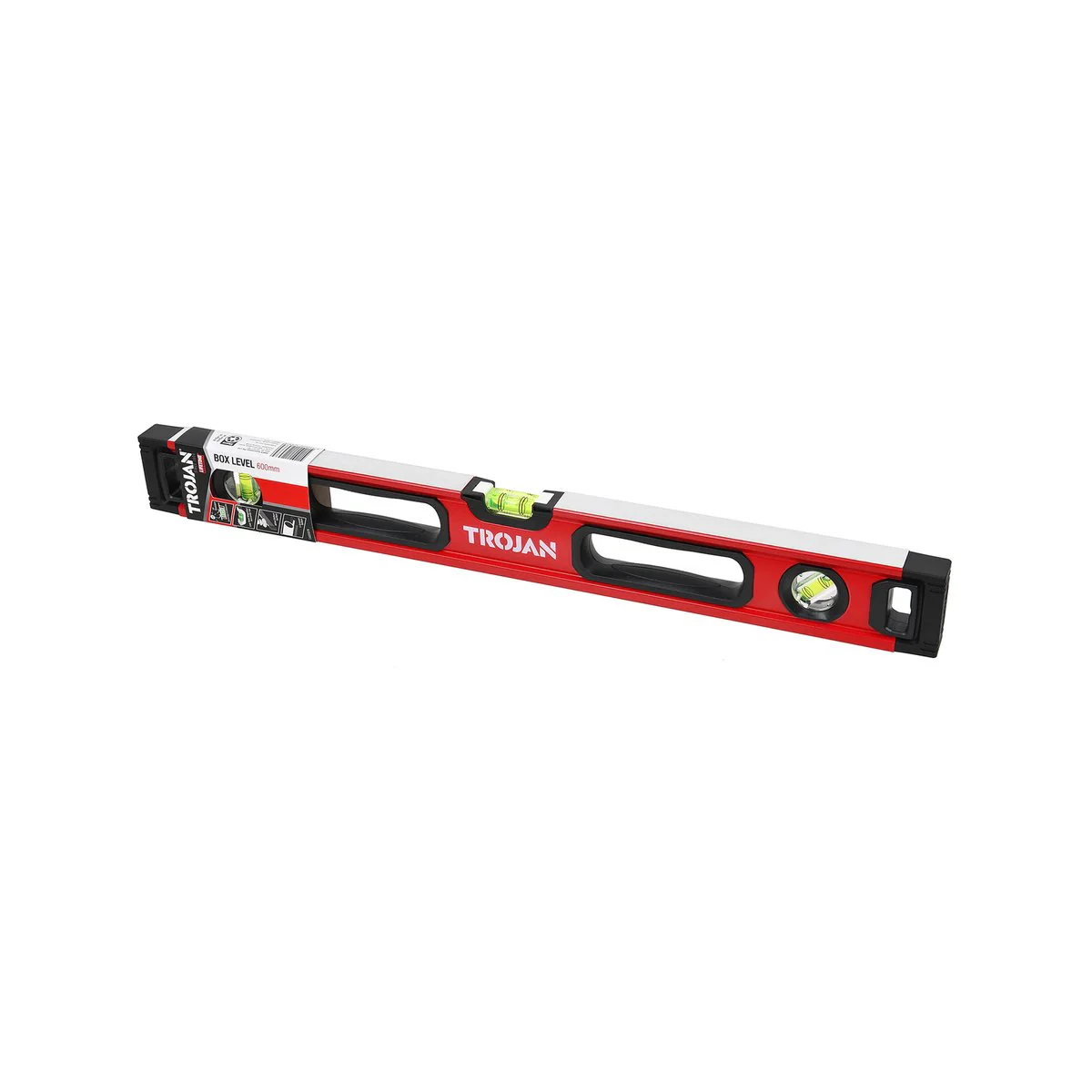Trojan 600mm Box Level - Aluminium - High Visibility - Shock-Protecting Caps - Image 2