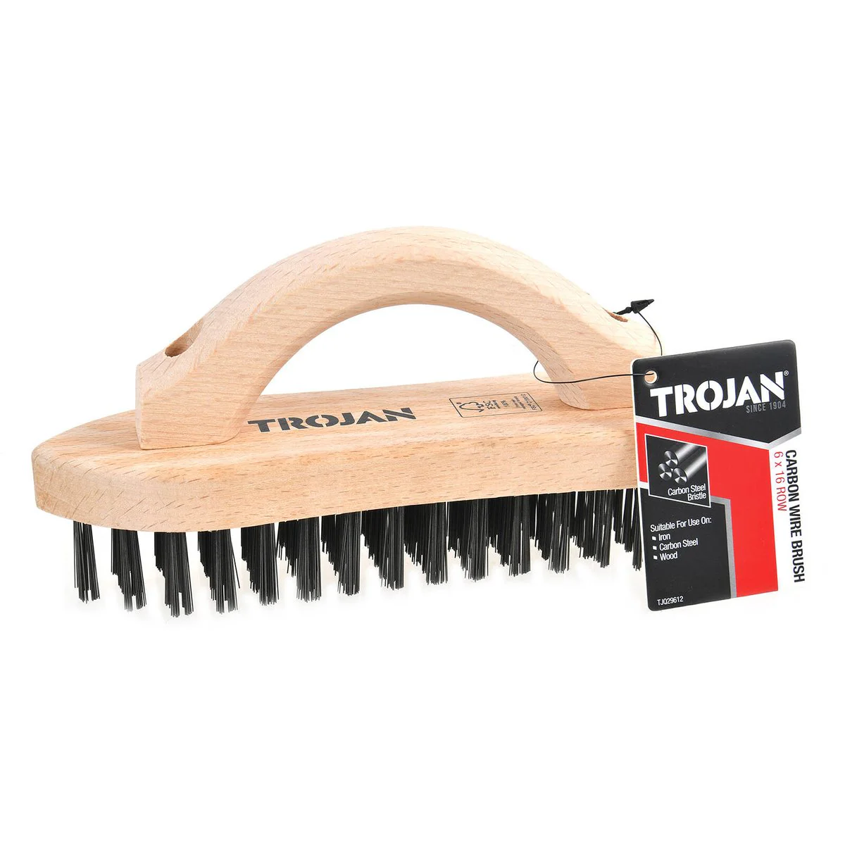 Trojan 6x16 Row Carbon Steel Wire Brush - Deburring & Rust Removal - Steel - Image 2