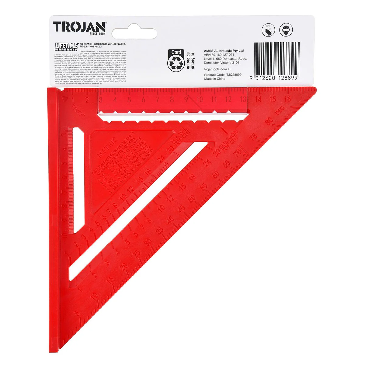 Trojan 7 Inch Rafter Square - Lightweight Poly - Metric Markings - Durable - Image 3