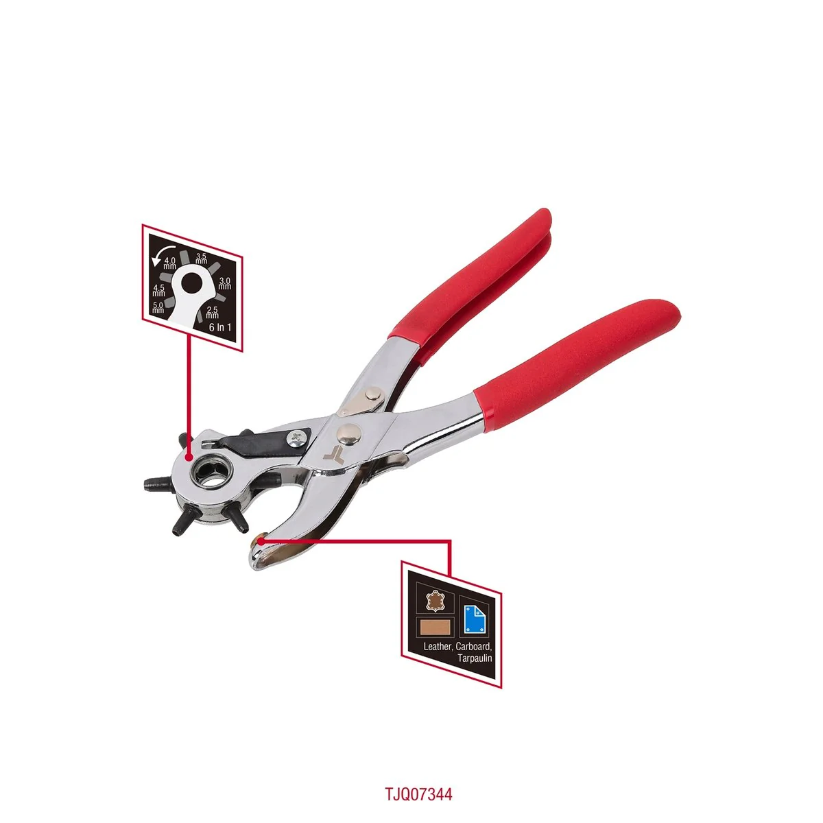 Trojan Adjustable Hole Punch - 2.5mm to 5.0mm - Cardboard, Leather, Tarpaulins - Image 2