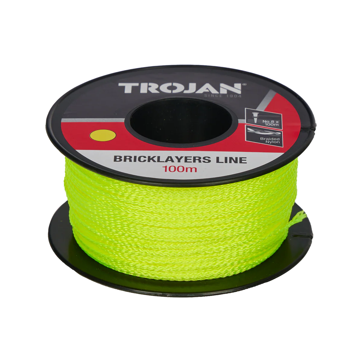 Trojan Brickline - 100m Green No 8 - Durable Nylon for Fencing & Landscaping